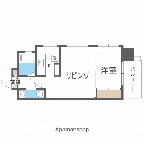 エステート・モア・平尾公園通(2K/8階)の間取り写真
