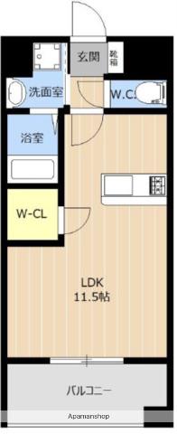 LIBTH高宮(ワンルーム/14階)の間取り写真