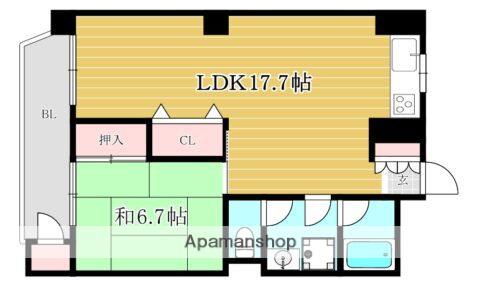 サンハイツ平尾(1LDK/4階)の間取り写真