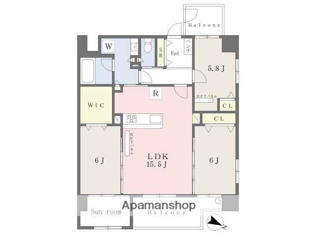 A-STYLE 六本松(3LDK/9階)の間取り写真