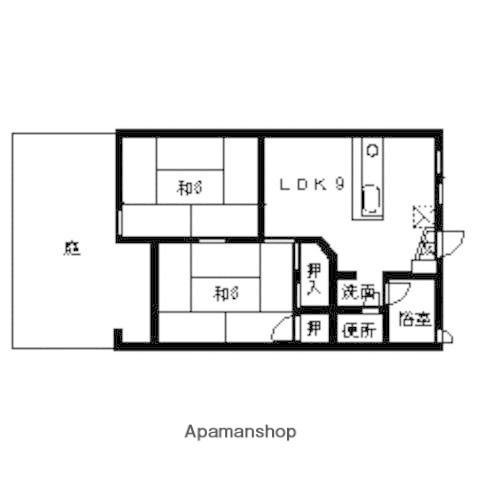 ハピネス花畑(2LDK/1階)の間取り写真