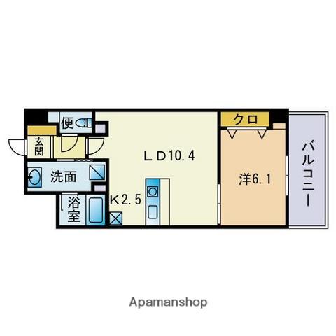 アーバス大手門(1LDK/5階)の間取り写真