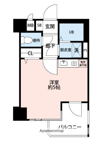 FLEX博多Ⅴ(ワンルーム/2階)の間取り写真