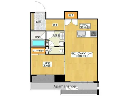 グランドメゾン平尾ザ・スタイル(1LDK/6階)の間取り写真