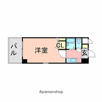 エスリード天神(1K/2階)の間取り写真