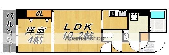 エストレーア薬院(1LDK/4階)の間取り写真