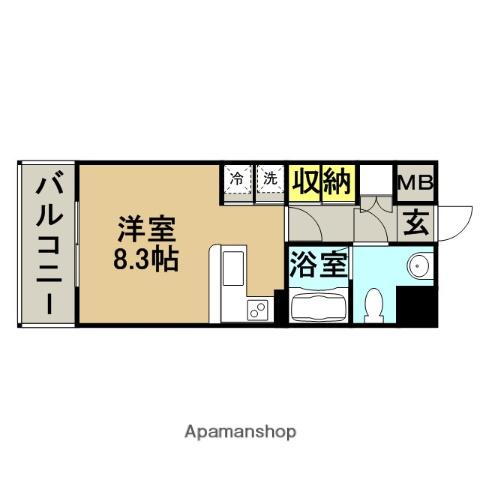 グランドサヴォイ(ワンルーム/10階)の間取り写真