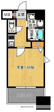 サヴォイ クラウド スケープ(1K/13階)の間取り写真