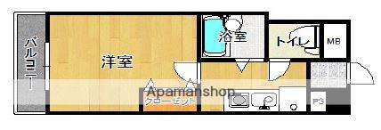 マンション花房(1K/3階)の間取り写真