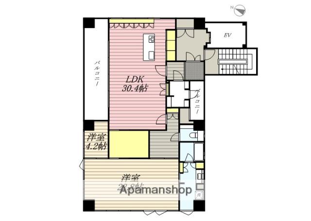ニューガイア クレドール博多(1LDK/7階)の間取り写真