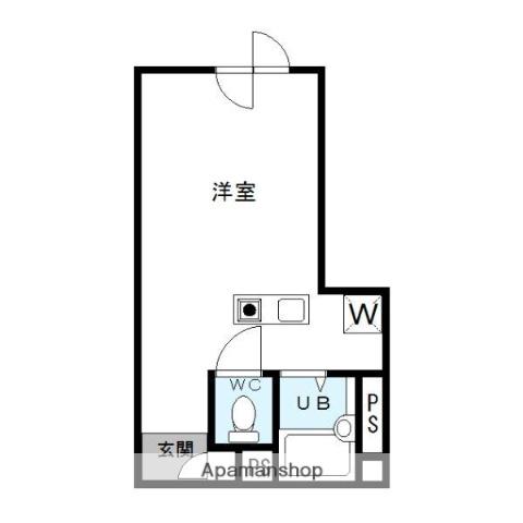 グローリーハイツ吉塚(ワンルーム/3階)の間取り写真