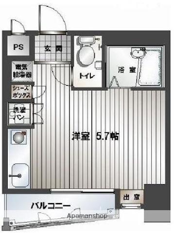 博多祇園エクセル43(ワンルーム/3階)の間取り写真