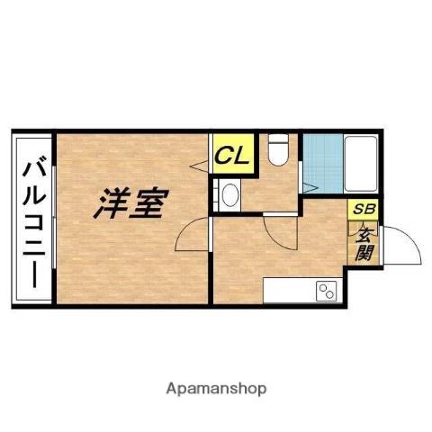 ピュアドーム博多21(1K/6階)の間取り写真