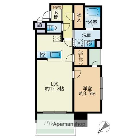 RJRプレシア大橋駅前(1LDK/12階)の間取り写真
