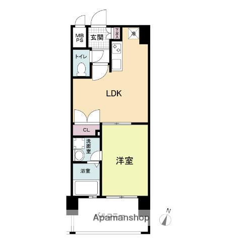 レジディア薬院大通(1LDK/2階)の間取り写真