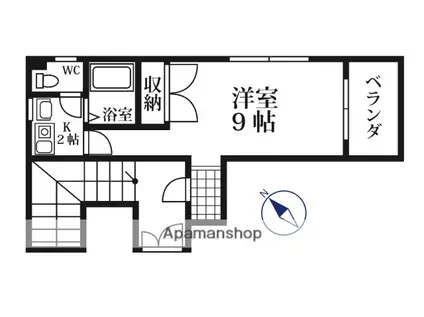 清川ディックビル(1K/4階)の間取り写真