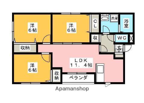 メゾンクラッセ皿山(3LDK/1階)の間取り写真