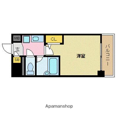 エスリード天神第2(1K/3階)の間取り写真