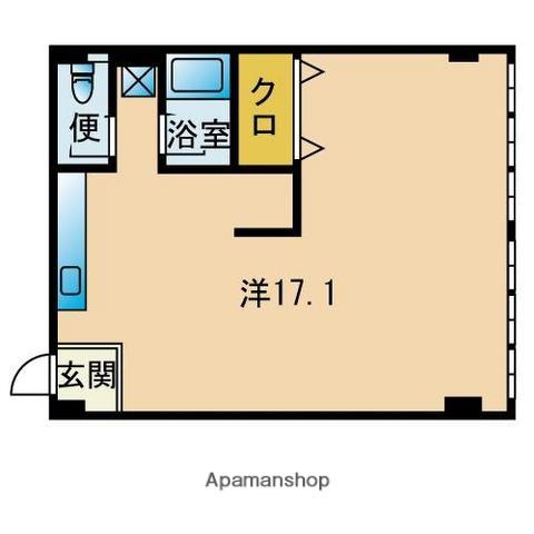 荒木ビル(ワンルーム/5階)の間取り写真