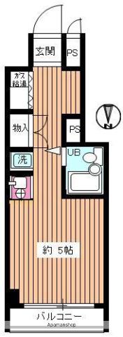 藤和大名コープ(ワンルーム/3階)の間取り写真