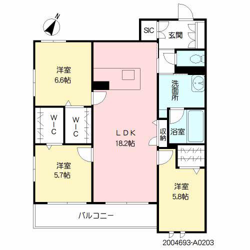  シャーメゾンKREIS&LILI(3LDK/2階)の間取り写真