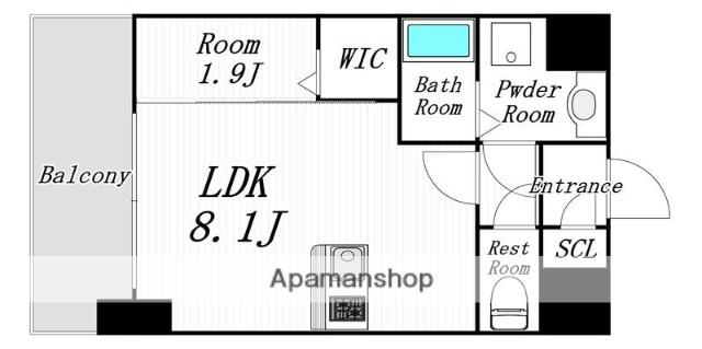 YAKUIN 037 RESIDENCE 旧薬院SUR(1LDK/7階)の間取り写真