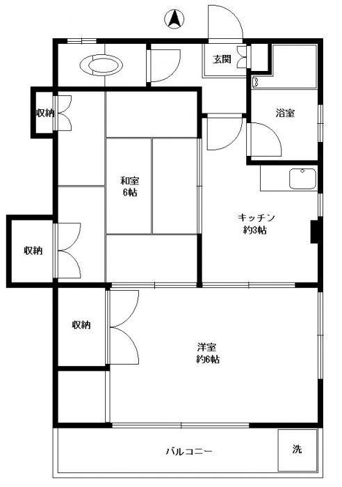 SHIN-TENJIN (2K/5階)の間取り写真