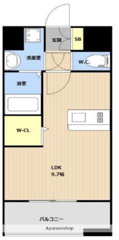 LIBTH博多駅南Ⅳ(ワンルーム/4階)の間取り写真