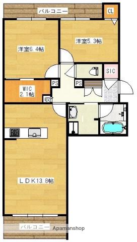 EL CONDOMINIO HORI(2LDK/1階)の間取り写真