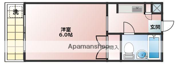 ロイヤルコンフォート草香江(1K/2階)の間取り写真