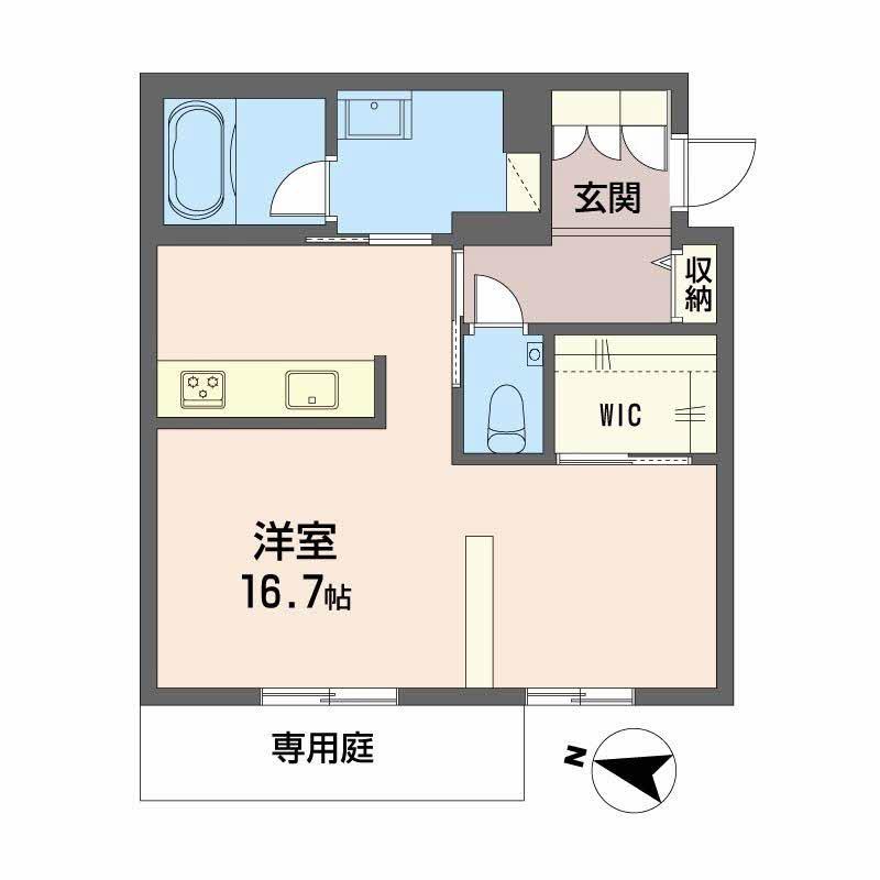 シャーメゾン赤坂けやき通(ワンルーム/1階)の間取り写真