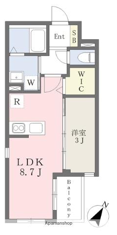 TRAVALORE高宮(1LDK/3階)の間取り写真