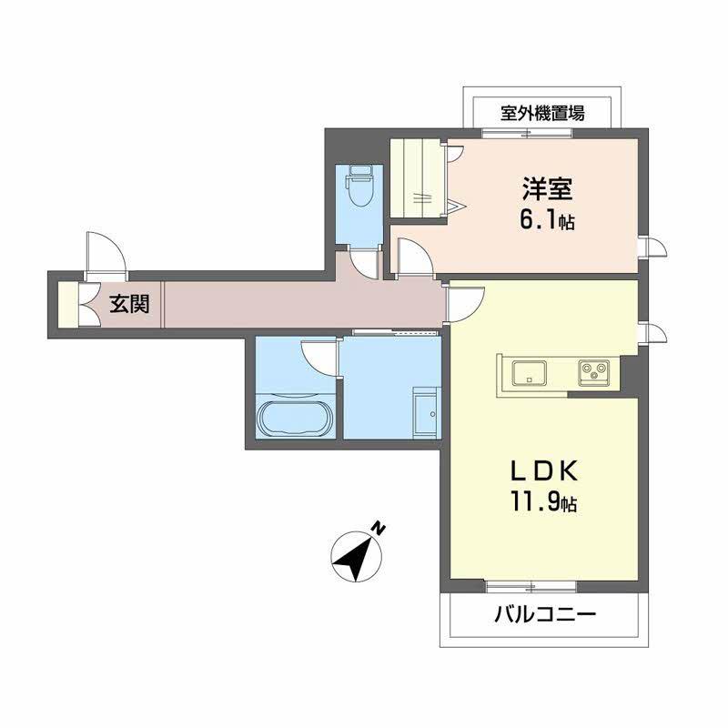 SHAMAISON COURAGEⅥ(1LDK/3階)の間取り写真