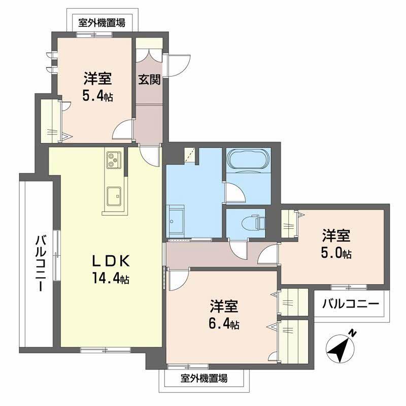 SHAMAISON COURAGEⅥ(3LDK/3階)の間取り写真