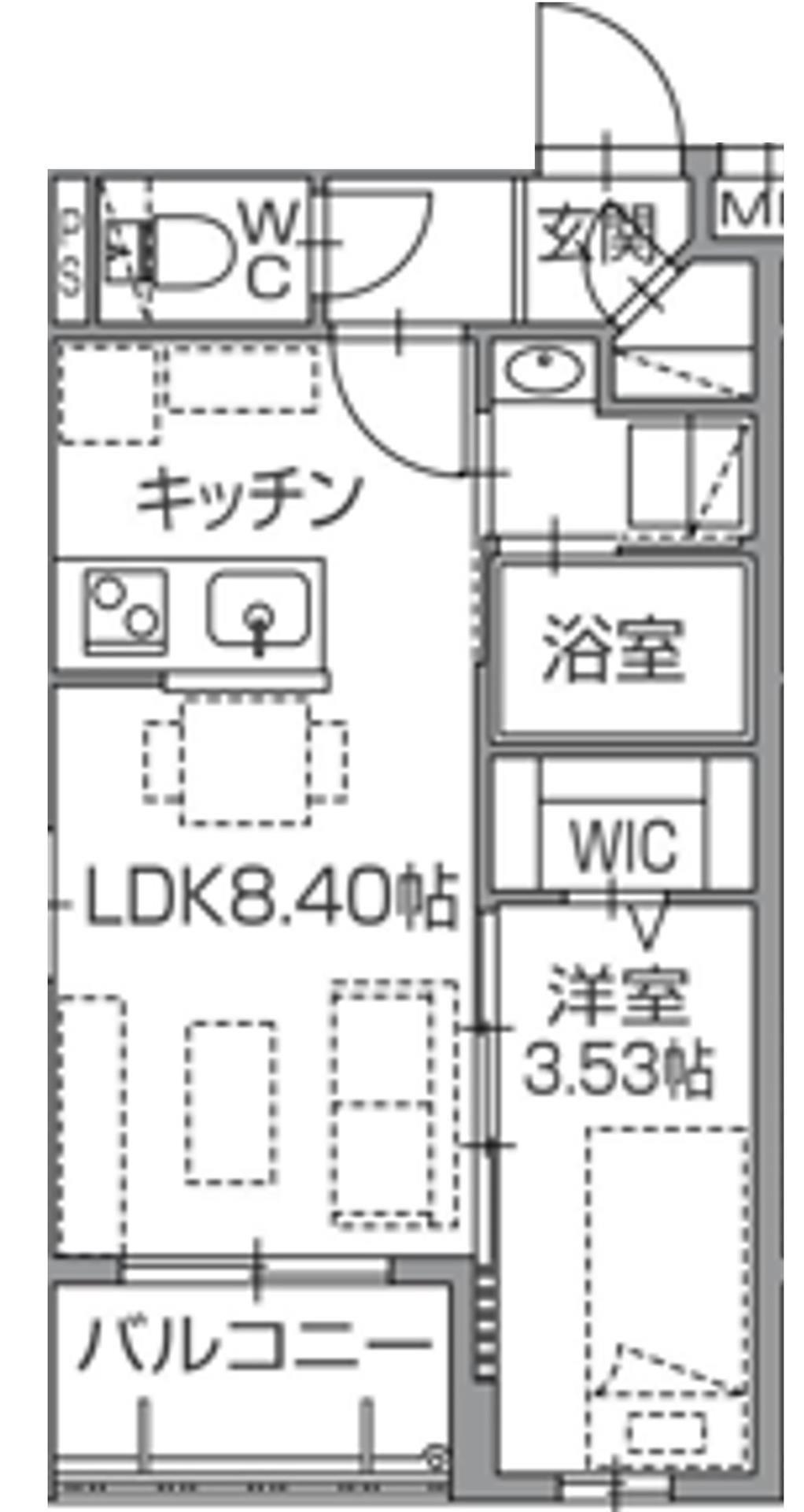 ラクラス南福岡ノース(1LDK/1階)の間取り写真
