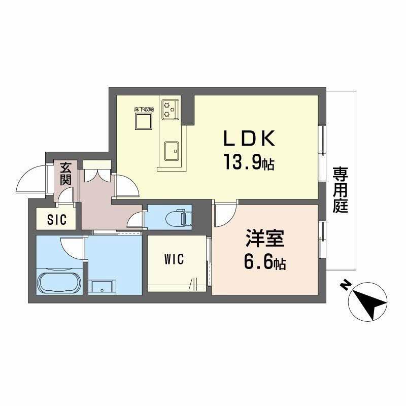 メゾン パルク 清水(1LDK/1階)の間取り写真
