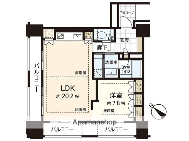 グランドメゾン福岡 THE CENTRAL LUXE(1LDK/3階)の間取り写真
