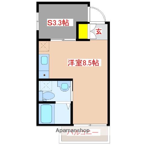 ガレット南福岡(ワンルーム/5階)の間取り写真