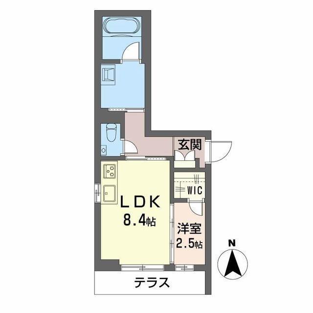 プロキオン大濠(1LDK/1階)の間取り写真