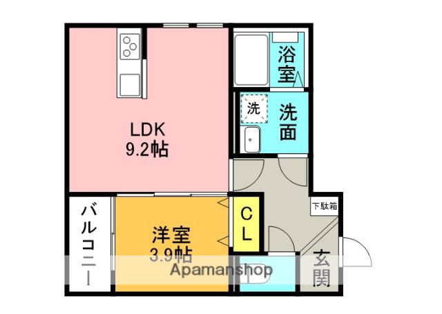 グランレーヴ井尻A(1LDK/3階)の間取り写真