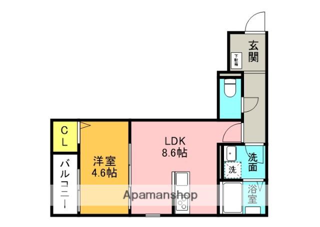 グランレーヴ井尻A(1LDK/2階)の間取り写真