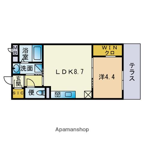 GD OHASHI APARTMENT(1LDK/1階)の間取り写真