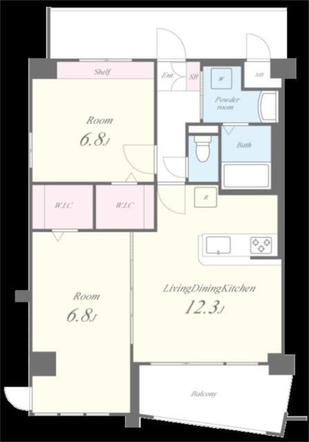 セルブ春町 G-EXECUTIVE(2LDK/2階)の間取り写真