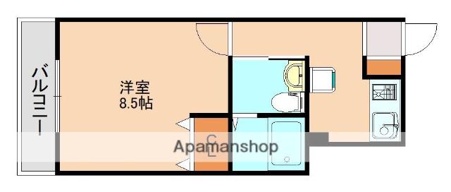 メゾンミルフィーユ折立(ワンルーム/2階)の間取り写真