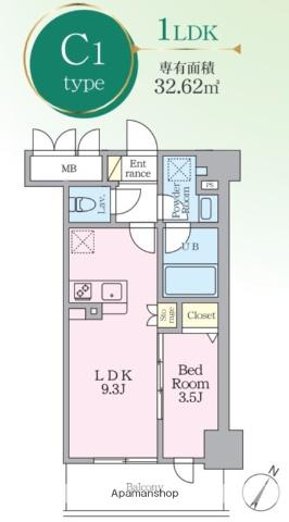PAVANA JIONNE寺町通(1LDK/5階)の間取り写真
