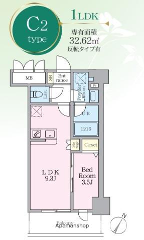 PAVANA JIONNE寺町通(1LDK/7階)の間取り写真