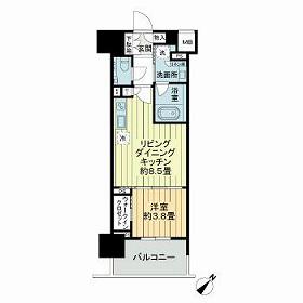 オープンレジデンシア博多住吉(1LDK/5階)の間取り写真