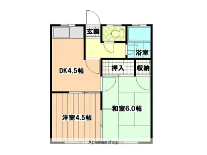 吉住アパート(2DK/2階)の間取り写真