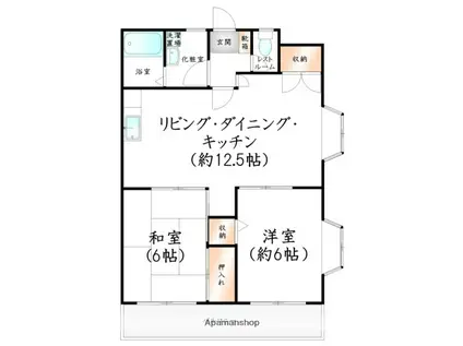 ヒルサイドテラス(2LDK/1階)の間取り写真