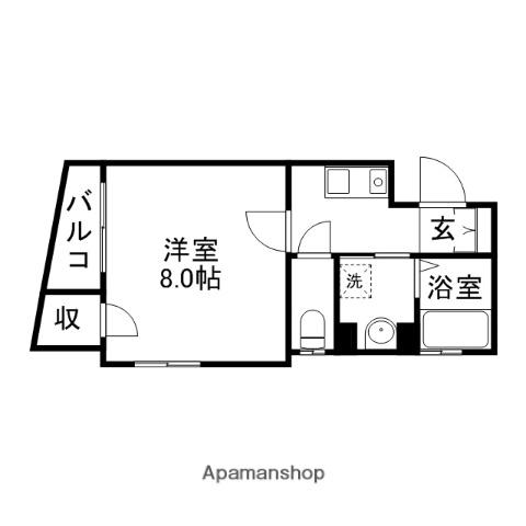 コロニーコアマンション野間(ワンルーム/4階)の間取り写真